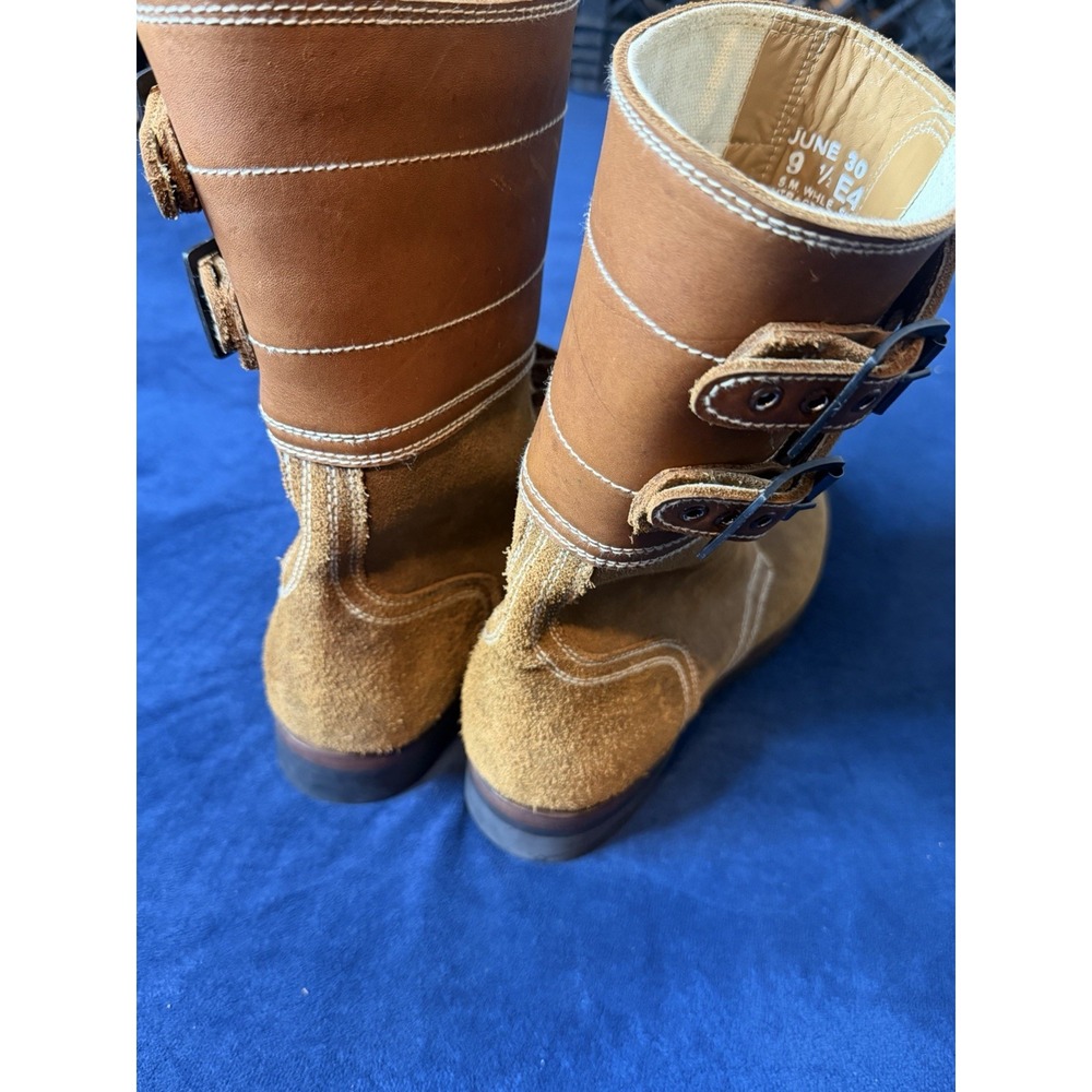 WWII US Army M-1943 Double Buckle Combat Service Boots Roughout Leather 9.5 E - Picture 4 of 11
